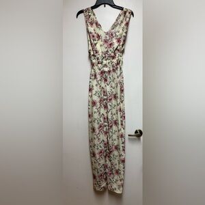 Liberty Love Pink & Yellow Floral Romper- Cut Out Waist- NWT